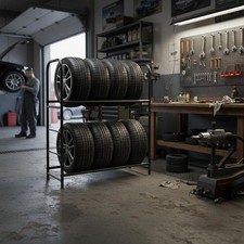 Rolling Tire Display Rack on Wheels Mobile Tire Rack Easy to Move for Workshop