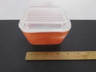 Vintage Pyrex Red 501B Refrigerator Dish with Lid (Worn finish)