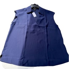 NWT Banana Republic Collared Blouse Navy Button Down Size XS
