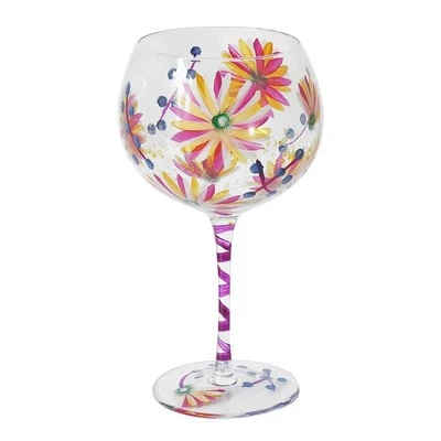 LESSER & PAVEY Floral Gin Glass Stem Lynsey Johnstone Summer Daisies Copa Balloon Flower Wine