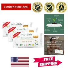 Gentle Compostable Baby Wipes for Newborns - Unscented  Eco-Friendly - 3 Packs