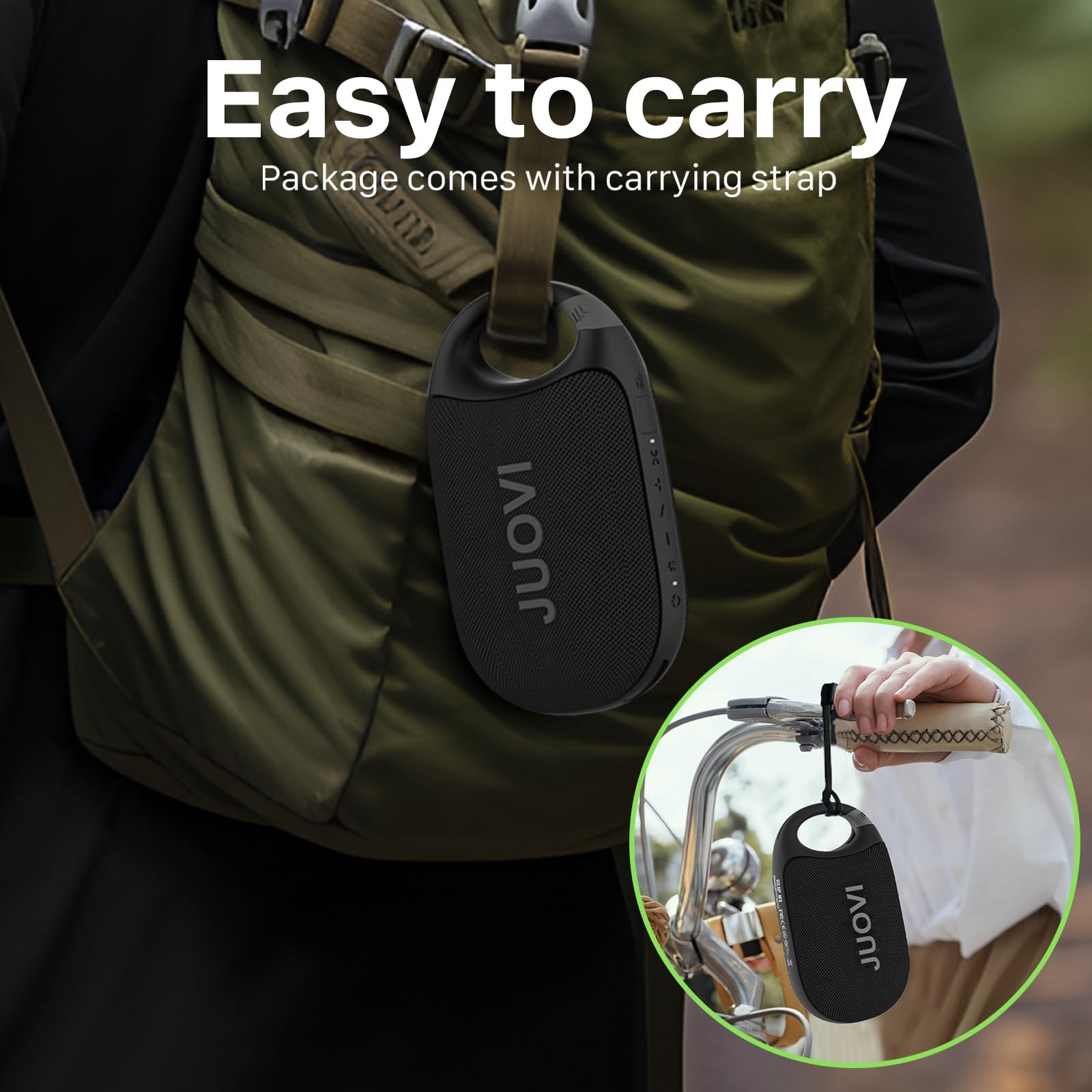 Altoparlante Wireless JUOVI Clip J1 - Bluetooth 5.3 e Waterproof IP68 - 2