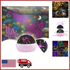 Unicorn Star Projection Night Light for Kids 2 in 1 Adjustable Brightness