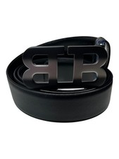 Bally 6302245 Men's Mirror Buckle Adjustable Reversible Black Belt EU 120/US 47