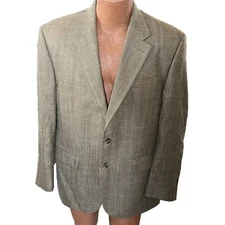 Ralph Lauren Blazer Mens 42R Sport Coat Silk Wool 2 Button Window Pane Office