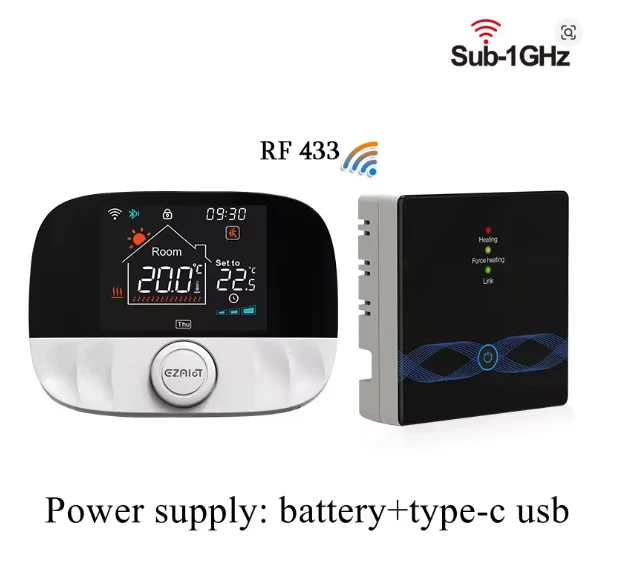 WiFi Smart Thermostat RF433 Tuya App Control for Floor Heating/Gas Boiler