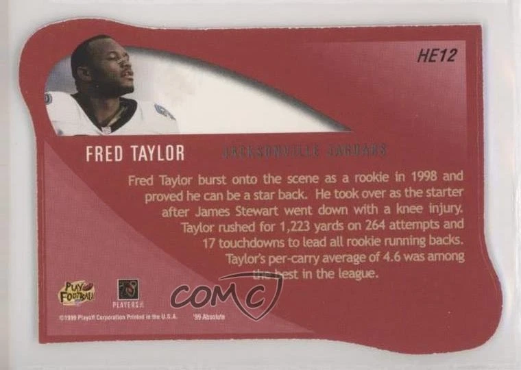 1999 Playoff Absolute SSD Heroes Gold Fred Taylor #HE12 - Image 2 of 2