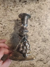Tekform 925 Silver Plated Candlestick Holder Grapes 5.75" Tall (B324)