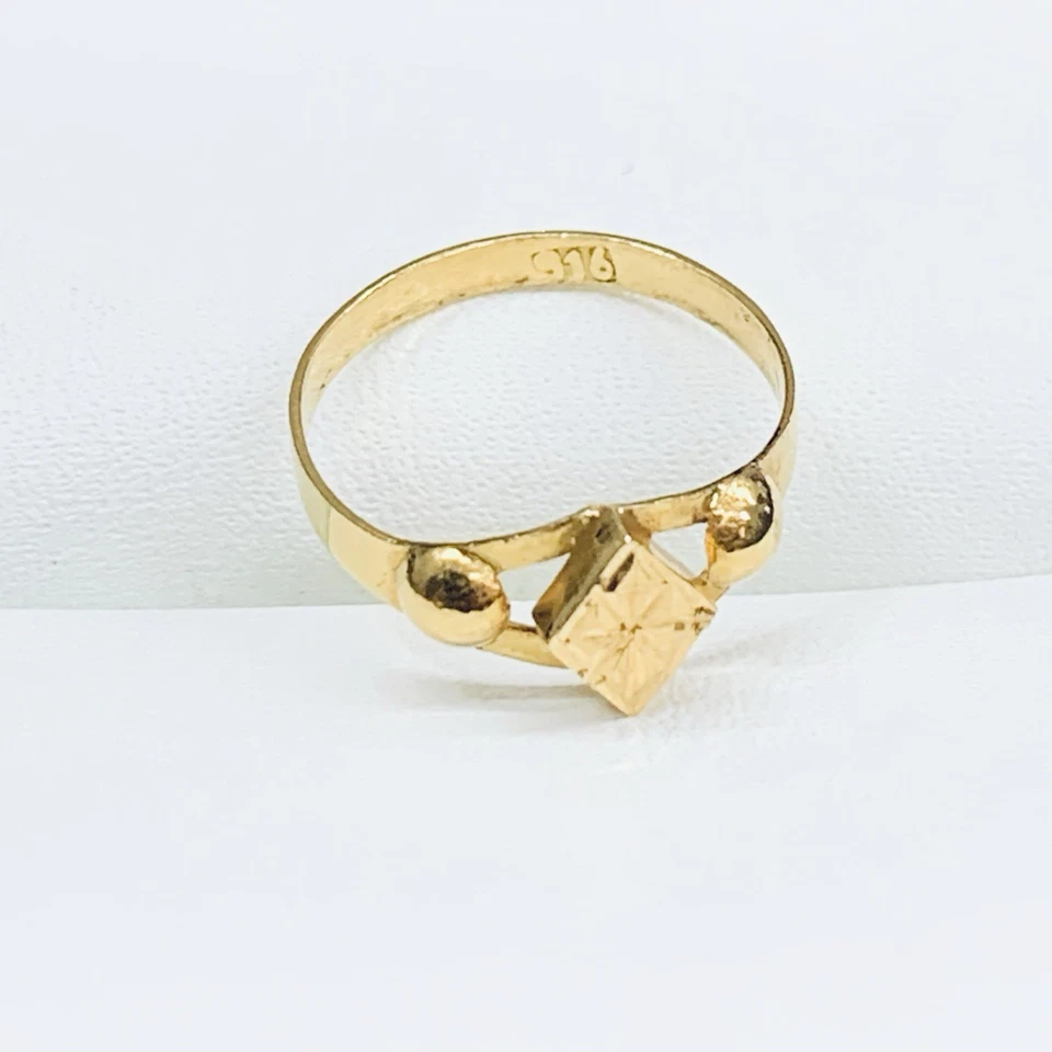 22k 916 Yellow Gold Diamond Cut Oval Engagement Wedding Ring Band Size 3 - Image 2 of 4