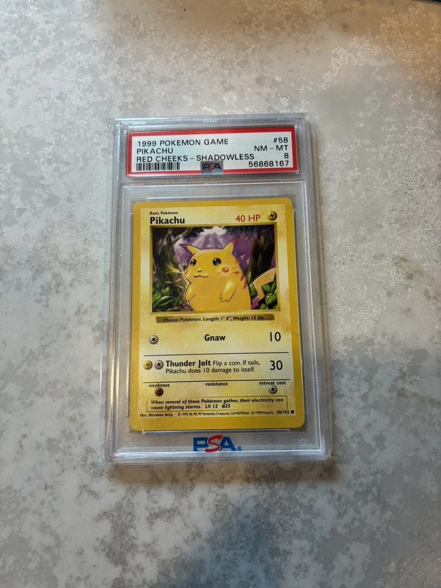 Pokémon TCG Base Set Pikachu Grade 8 Individual Collectible Card