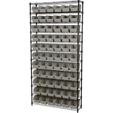 Strongway 12-Tier Single-Side Wire Shelving Unit with 66 Bins, 39.5in.L x