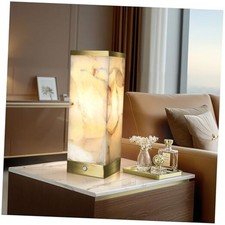 Alabaster Rechargeable Table Lamp for Living Room Bedroom Nightstand, Gold-4