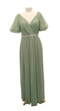 MONSOON Sage Green Evening Dress UK 10-soft tulle Prom Party Bridesmaid