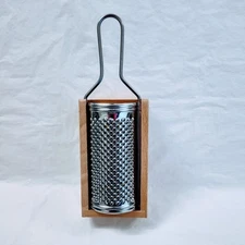 INOX Stainless Steel Cheese Grater & Wooden Box Made In Italy