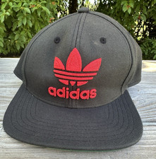 Adidas Trefoil Chain Snapback Hat Cap Embroidered Logo Front Flat Brim Adult Sz