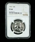 1957 50c Franklin Half Dollar NGC PF 68 Proof Silver Coin #7490