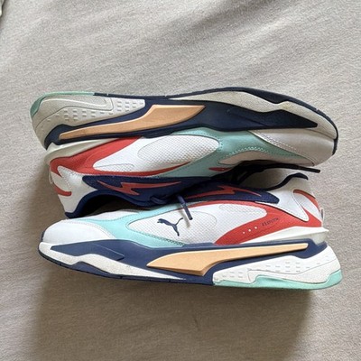 PUMA RS-X Men's White/Blue/Red/Green Colorblock Low-Top Lace-Up Sneakers