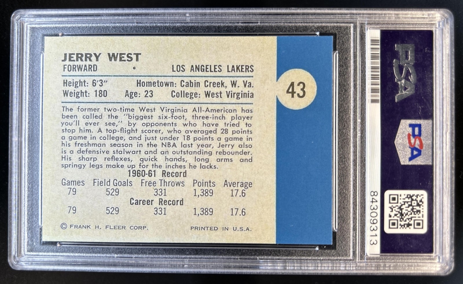 Basketball Trading Card Jerry West PSA/DNA Certified Authentic Auto Autograph view 2