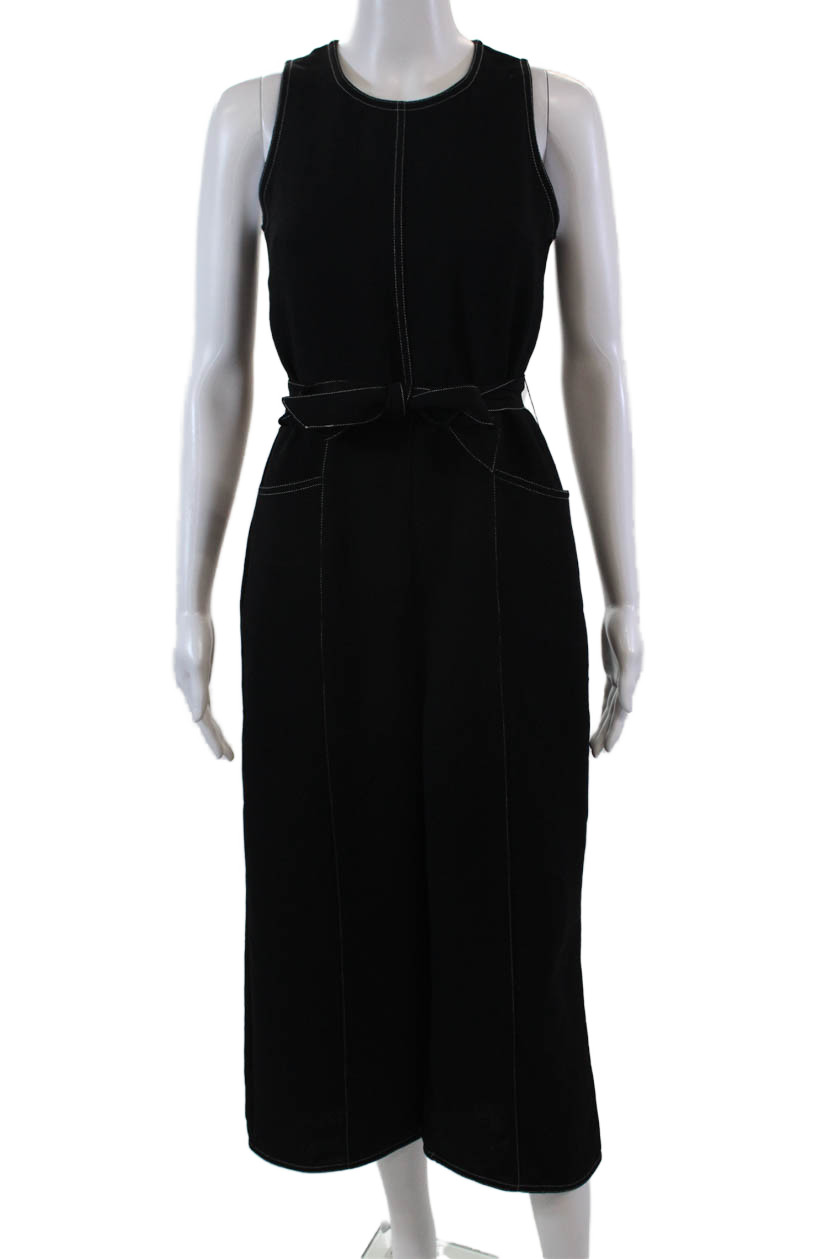 Greylin Anthropologie Womens Back Zip Scoop Neck Belted Jumpsuit Black Size XSFree Shipping in US $100+ Orders | $6.95 Orders Below