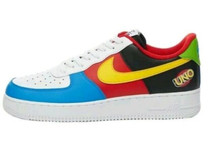 Nike Air Force 1 '07 QS ''UNO'' Mens White Size9.5 Color Black Blue Red DC8887-100