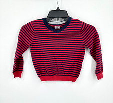 Mini Boden Sweater Kids 3-4Y Cotton Cashmere Blue Red Stripes School Church