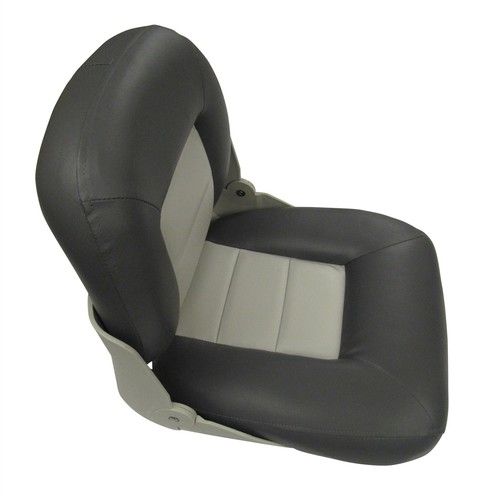Cruise Style Folding Boat Seat Grey Charcoal X2 (Low Back Fishing Marine Chair) - Picture 2 of 7