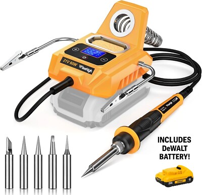 Cordless Soldering Station compatible with and includes x1 DeWalt 4ah Battery