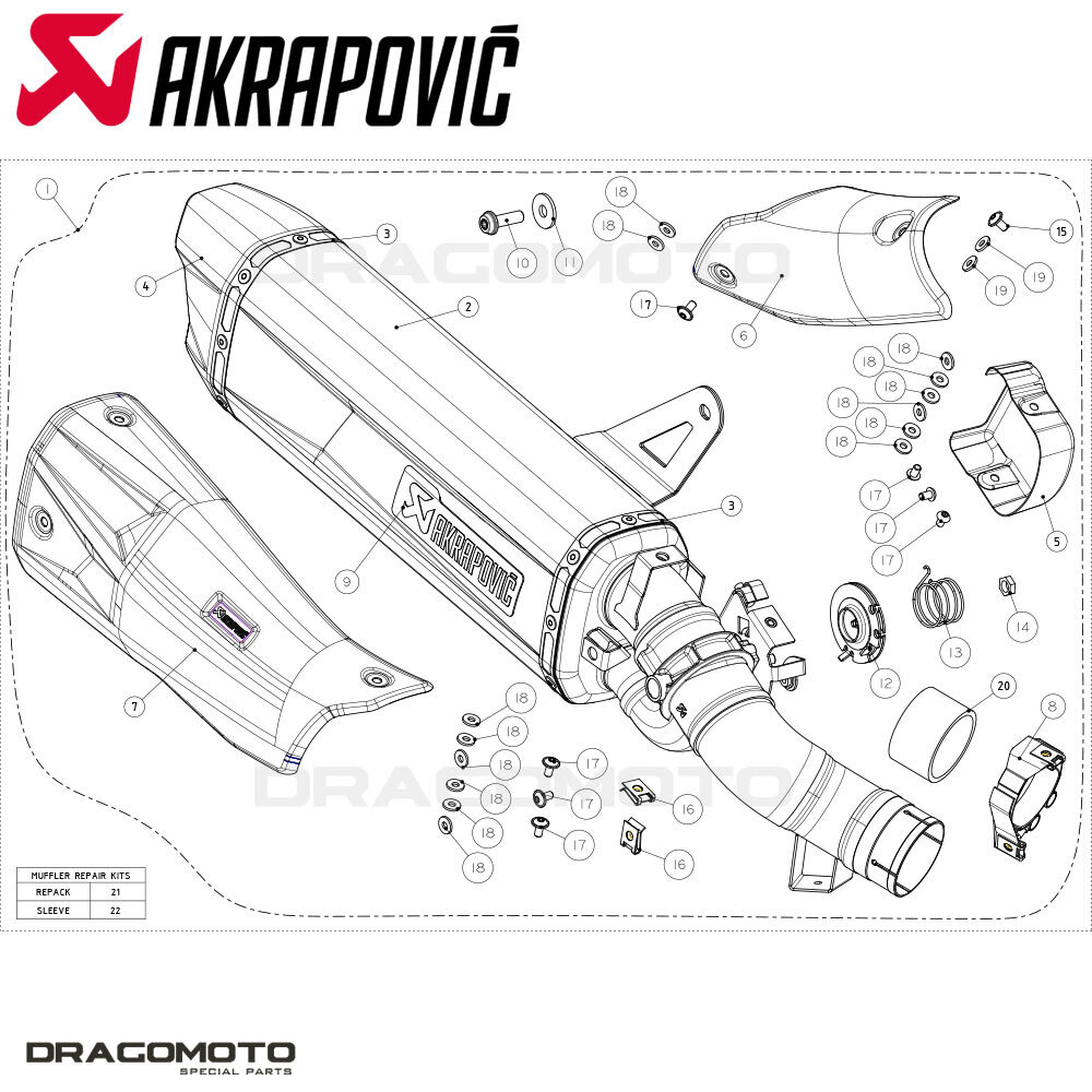 HONDA CRF 1100 L Africa Twin 2020-2023 Exhaust AKRAPOVIC Titanium