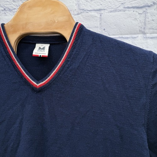 Suéter Jersey DALE OF NORWAY Hombre Talla XXL Cuello en V Lana Merino Azul Marino Rojo - Imagen 2 de 12