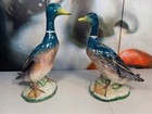 Pair of Vintage Lustre Glazed Large Cute Duck Sculpture Figures 34cm High