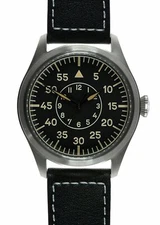 MWC WW2 Luftwaffe 46mm Military Aviator / Pilots Watch with Retro Luminova Dial