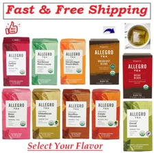 (20 ct) Allegro Tea, Organic Decaf Black Tea Bags, 1.4 oz.(Select Your Flavor)