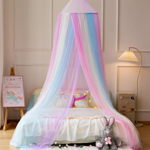 Girls Rainbow Bed Canopy X-Large Princess Mosquito Net for Crib to King Size Bed - Picture 23 of 26