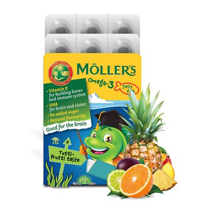Omega 3 Kapseln für Kinder | Natürliche Omega 3 Fischtran mit Tutti Frutti | ...
