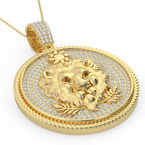 Echter Moissanit Diamant Tierkreis Astrologie Löwe 14K Gold Anhänger Charm Set - Bild 2 von 20