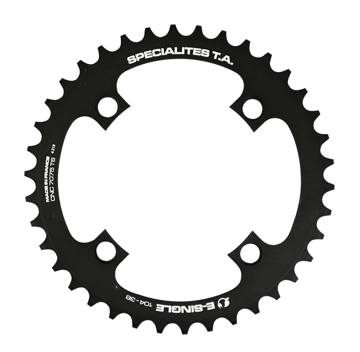 Plateau 38dts mono 104mm noir ta pour stopper les déraillements de votre vélo électrique