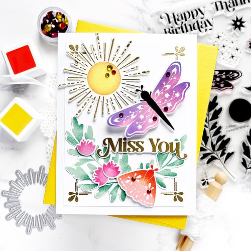 Parole di auguri fiori animali metallo taglio fustelle set timbri fai da te carta scrapbooking - Foto 3 di 30