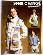 1978 Bernat Small Change 240 Knit & Crochet Pattern Book Women Men Sweater 16398