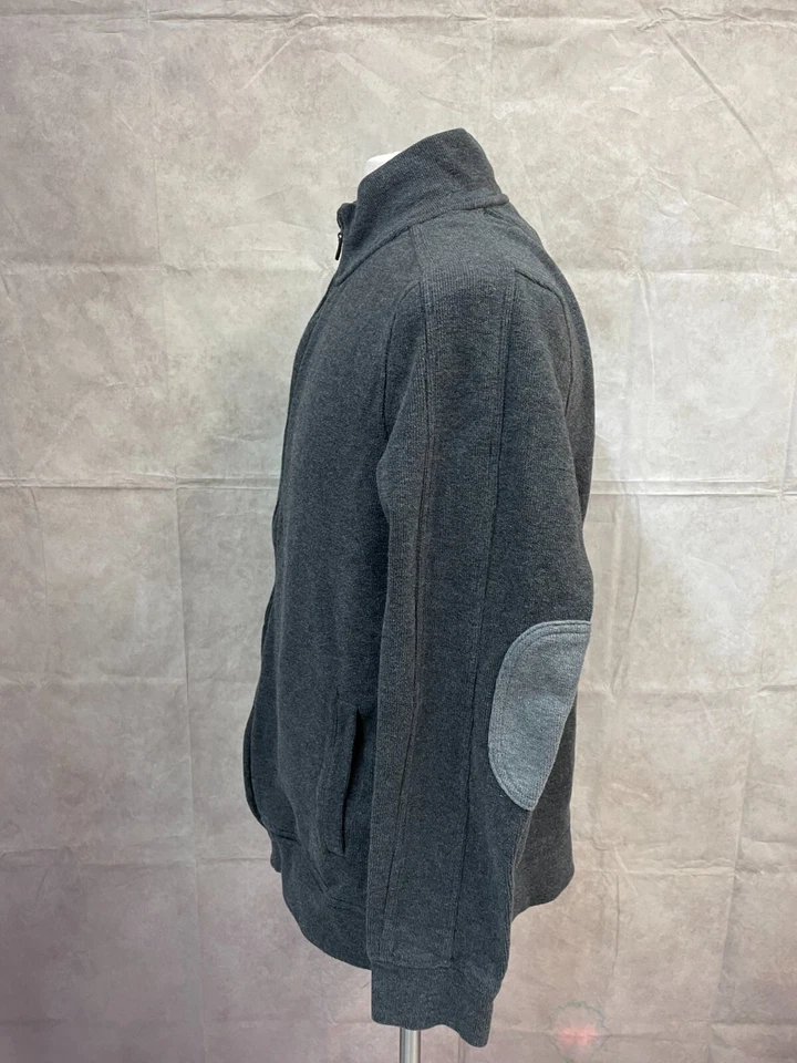 Suéter Negro Marrón Para Hombre Gris Cárdigan Parche en el Codo Manga Larga Cremallera Completa Talla L Foto 2 de 4