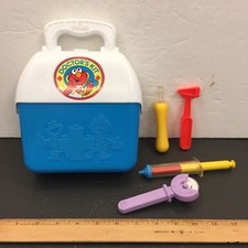 1998 Sesame Street Elmo Doctor's Kit Plastic Bag  Accessories 5 Pc Toy Dr. Set