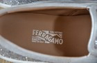Salvatore Ferragamo Girls Silver Glitter Shoes Size EURO 30/US 12 GUC Italy! — photo 4