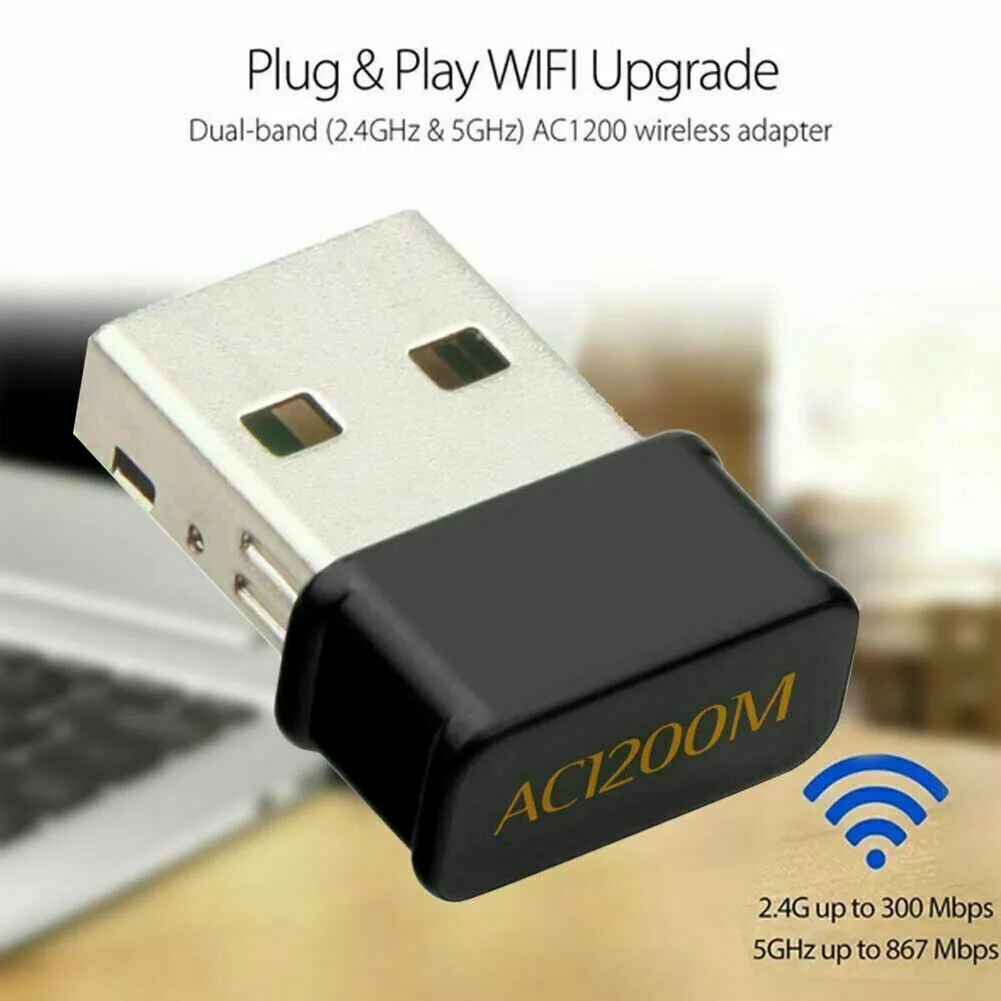 Wireless Lan USB PC WiFi Adapter Network 802.11AC 1200Mbps Dual