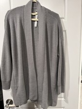 Lululemon Gray Merino Wool Blend Sweater Cardigan Wrap 8 Open Front Relaxed