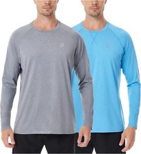 Men's UPF 50 Long Sleeve Rash Guard Quick-Dry Shirt - UV Protection for Outdoor