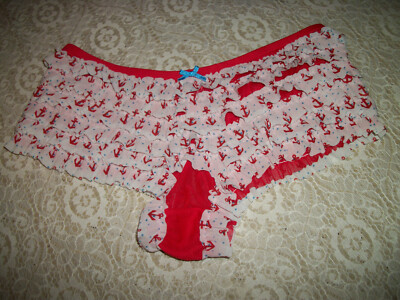 FEMININE HONEYDEW NEW NICE PRETTY RUFFLES PANTIES W ANKORS  LG,