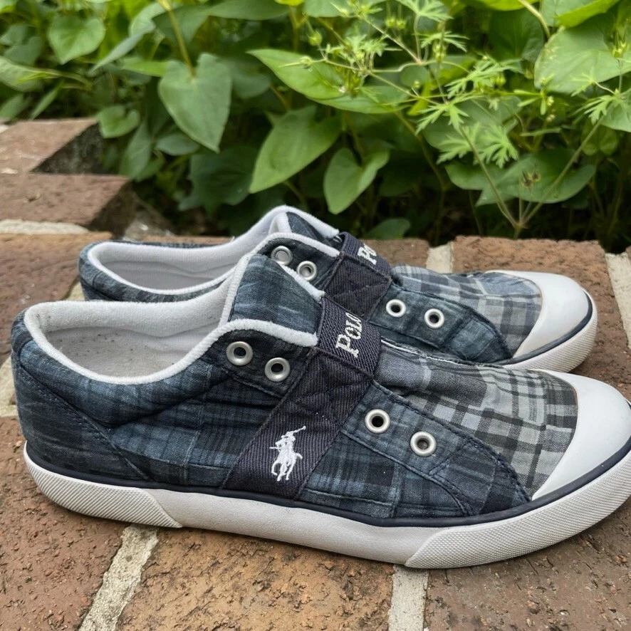 Polo Ralph Lauren Shoes Men 6 Blue Pony Logo Gardener Low Casual Slip On Sneaker
