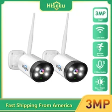 2PCS 3MP Wireless Wifi Security Cameras Add on Hiseeu WIFI Security System Audio
