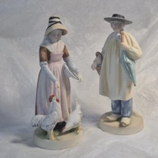 Andrea by Sedak Vintage 1950s 2 Dutch Figurines Man and Woman Traditional Dress