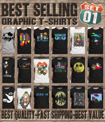 Herren GRAFIK T-Shirts 80er Retro Musik Kunst Weltraum Katze Neuheit Spruch lustig