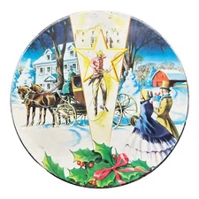 Vintage Christmas Fruit Cake Tin Holiday Collin Street Bakery Texas 7"